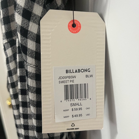 Billabong Sweet Pie Dress in Black and White Gingham - Picture 7 of 7